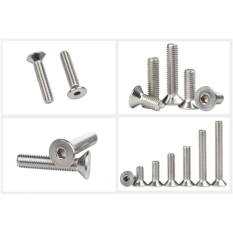 Guard4U 280Pcs #4-40 UNC Stainless Steel Flat Head Countersunk Hex