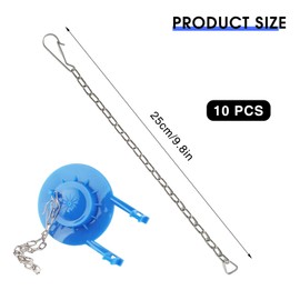 10 Pcs Toilet Chain Replacement Kit, Stainless Steel Universal Toilet Bowl Flapper Chain, 9.8 Inches Handle Chain Replacement with Hook and Ring, Fit for Most Toilet Flappers