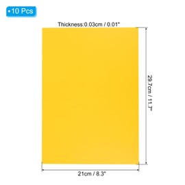 PATIKIL 12 Mil Clear PVC Binding Covers, 10 Pcs Front View Protector Un-Punched A4 Letter Size for Presentation, Report, Paper, Business Office Supply Document, Matte Yellow