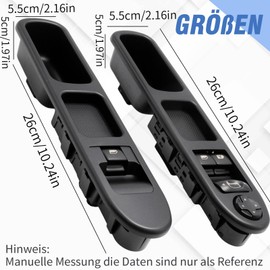 Hoypeyfiy 2 x 6554.QC Window Regulator Switch 207 for Passenger and Driver's Side, Replacement for Citroen C3 Peugeot 207, Replaces 6554 QC 6490.HQ 6554.HJ