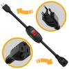 Inline On/Off Switch Extension Cord, Plugrand 3-Prong Household Switchable Power
