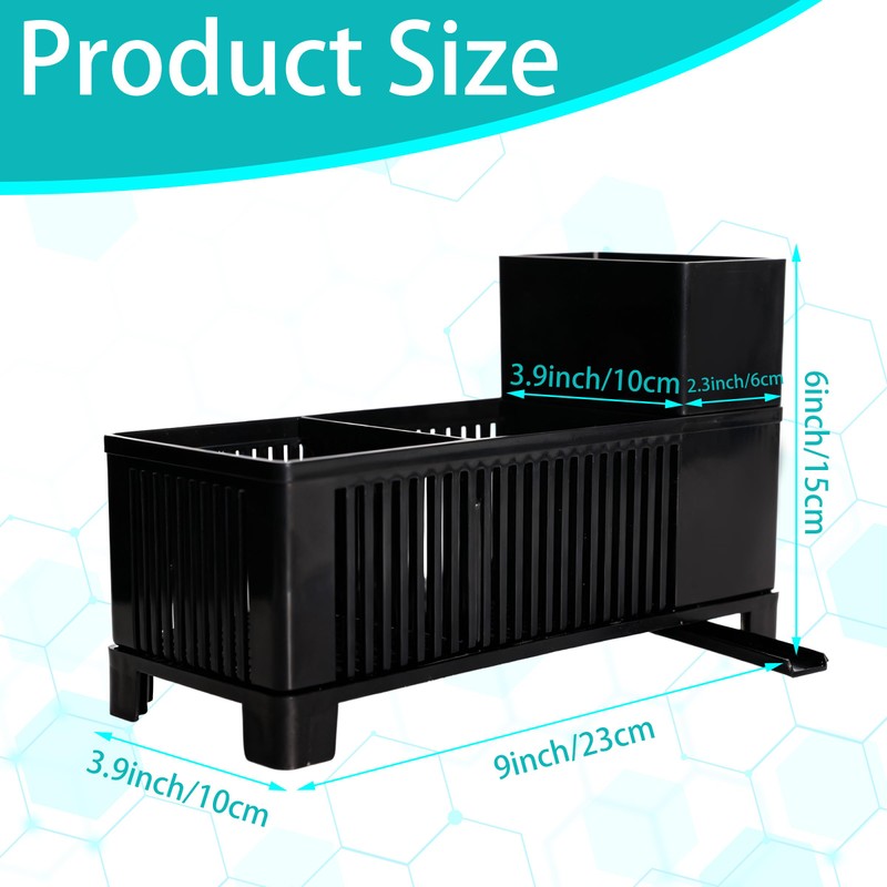 ZHABAYEN Sink Organizer, Black Sponge Holder with Scrub Brush Holder,