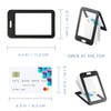 4-Pack Double-Sided Vertical ID Badge Holders – Black Hard Plastic