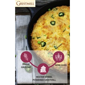 Homestead Gristmill Stone Ground Blue Cornmeal - Non-GMO, Chemical-Free Finely Ground Corn Meal- Long Shelf Life - Made In The USA - 10 Pounds
