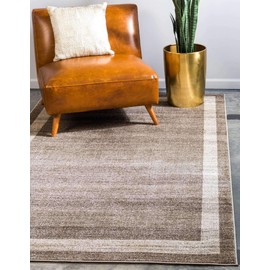 Unique Loom Del Mar Collection Contemporary Transitional Light Brown Area Rug (8' 0 x 11' 0)