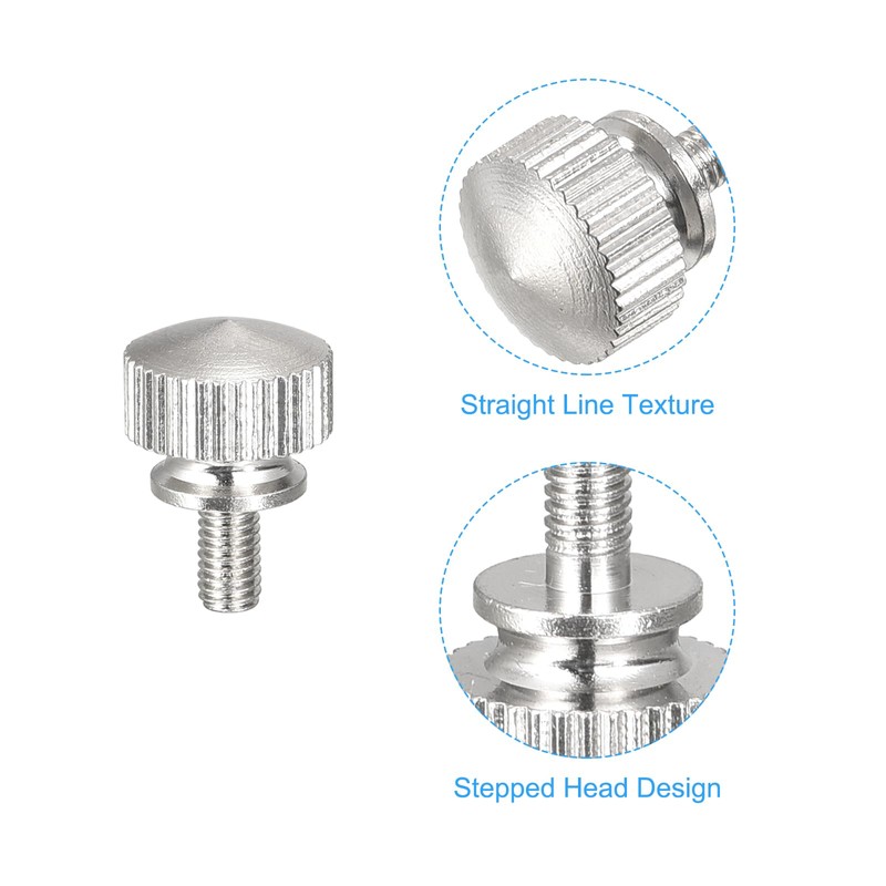uxcell Knurled Thumb Screws, M3x6mm Brass Shoulder Bolts Grip Knobs