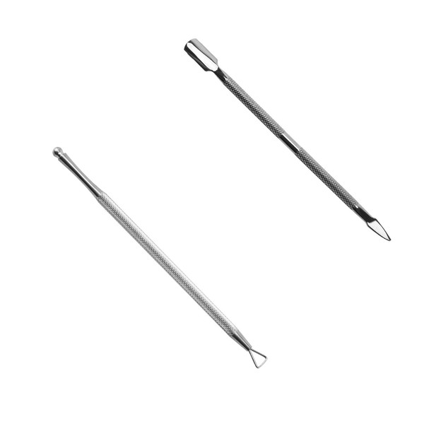 2 Stück Nagelhautschieber und Nagellackschaber,Maniküre Stahl Pusher,Edelstahl-Nagelentferner Dead Nail Pusher,Profi