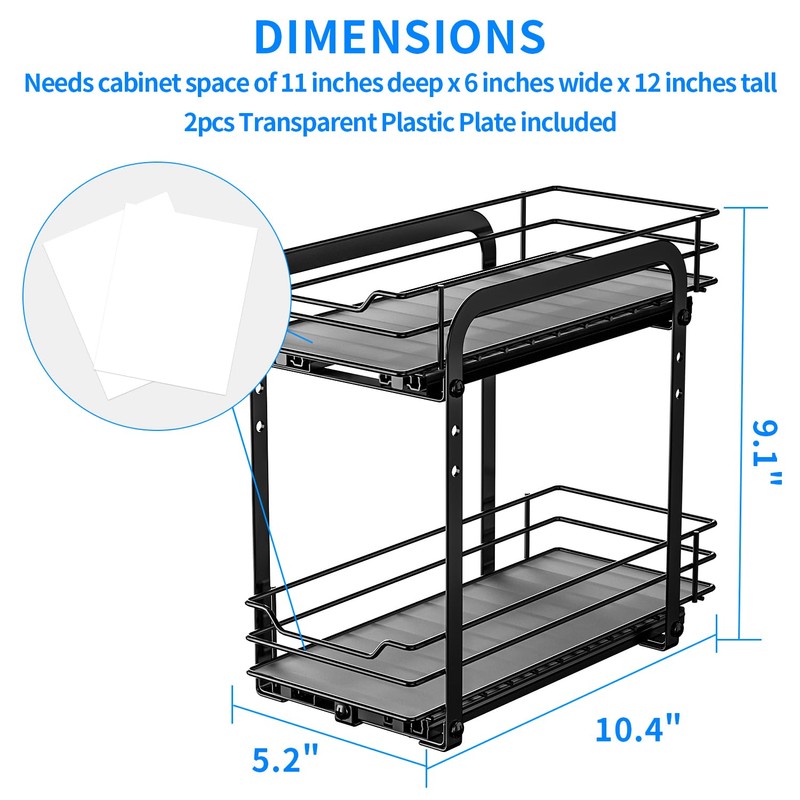 RCHYFEED Spice Organization for Cabinet, 2 Tier Pull Out Spice