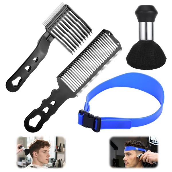 4 Pcs Haircut Tools, Adjustable Trimming Fade Comb, Blend Haircut