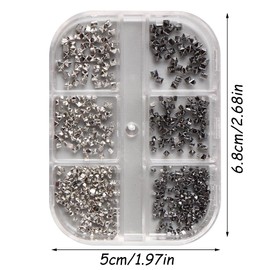 6 Grids / Box Metal Rivets Nail Charms Black Silver Nail Charms Punk Cone Spikes Nail Art Charms Alloy Spike Nail Art Charms Nail Accessories Nail Design 3D Cone Rivet Nail Studs