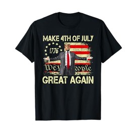 Make 4th Of July Great Again Patriotic American Flag Trump T-Shirt