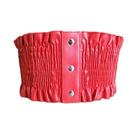 Diyafas Women's Elastic Belt Wide Waist Belt Corset Women Stretchy Waistband for Dresses, red