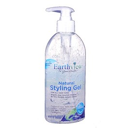 Earthview Hair Styling Gel, Fragrance Free, 8 oz.All Hair Types- For Environmental Sensitivities MCS, EI, MI, Sulfate SLS free, Sensitive Skin, Unscented, Free & Clear, Naturally Derived, Eco-Friendly
