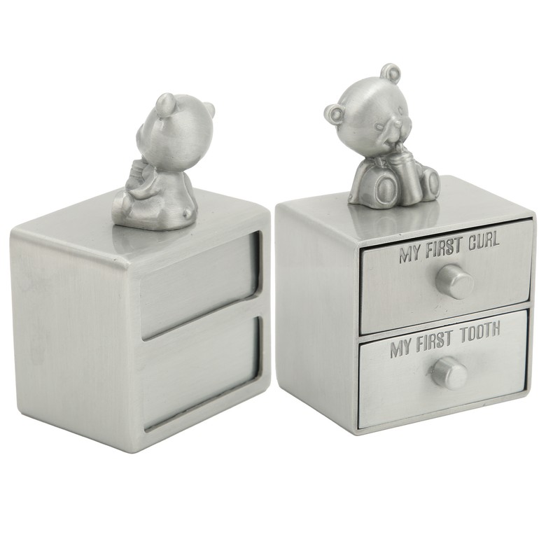 Tooth Box Metal Cute BearShape Storage Case with 2 Drawers