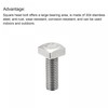 sourcing map Square Head Bolt, 10pcs M5x12mm Fully Thread 304