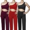 New Women's High-Elastic One-Shoulder Sleeveless Sports Jumpsuit Leggings S Code/20907 One-Shoulder Vest Jumpsuit, Leopard Print 5ea