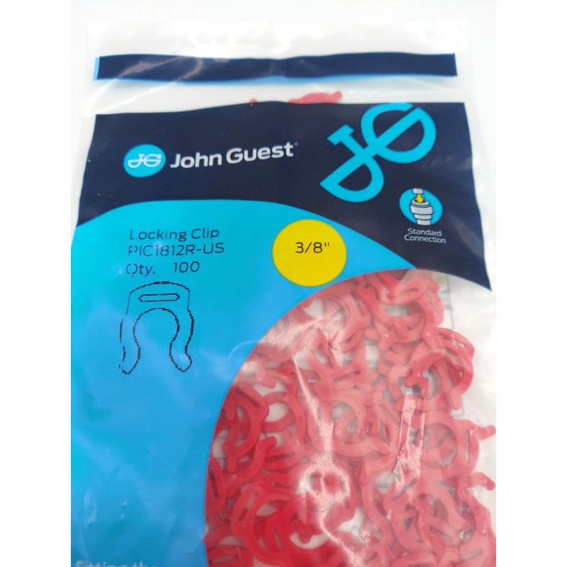 John Guest 3/8" RO Tubing Locking Clips PIC1812R Speedfit (Pack