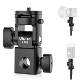 Ulanzi Camera Flash Bracket Light Stand Holder Flash with 1/4 Screw/Cold Shoe +/-180° Angle Rotatable for Video Light, Studio Light, Speedlight and Light Stand
