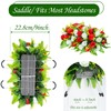 LaLamona Artificial Headstone Flower Saddle, Cemetery Flowers for Grave, Cemetery