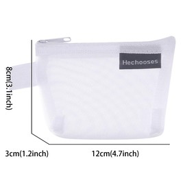 FAVORTALK Coin Purse Zipper Toiletry Bag Small Mesh Organizing Pouch Nylon Small Purse Mesh Cosmetic Bag Mesh Stationery Case Mini Makeup Bags Offices Travel Organizer Accessories Kit - B20504