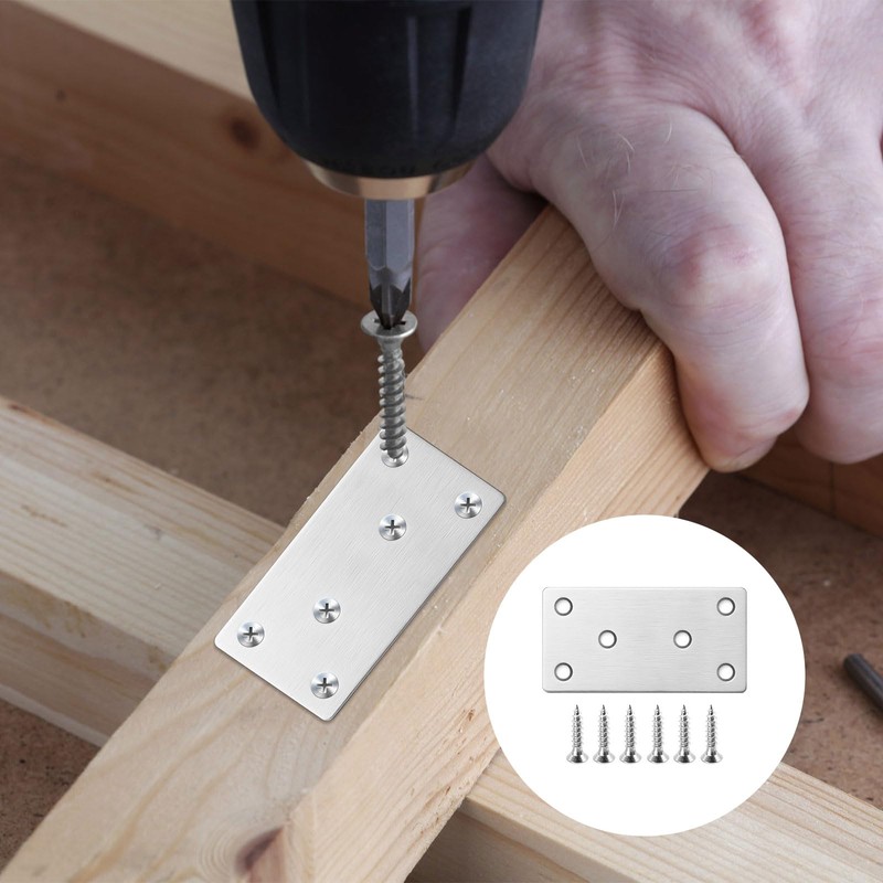 8 Pcs Flat Brackets for Wood, Heavy Duty Flat Joining