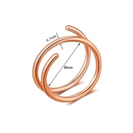 WITUONE LAIMALA 20G Double Nose Rings for Single Piercing Nose Hoop, Twist Nose Ring Hoop for Women, 8mm Fake Nose Ring Hoop for Faux Lip Septum Fake Nose Rings Set Clip on Non Pierced Hoop,Style 1