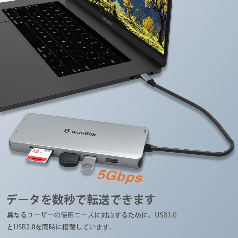 WAVLINK USB Type-C 12-in1 Mini Docking Station HDMI Adapter 4K