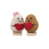 Crochet Potato Couple with Heart, Crochet Heat Hug Keychain, Hug