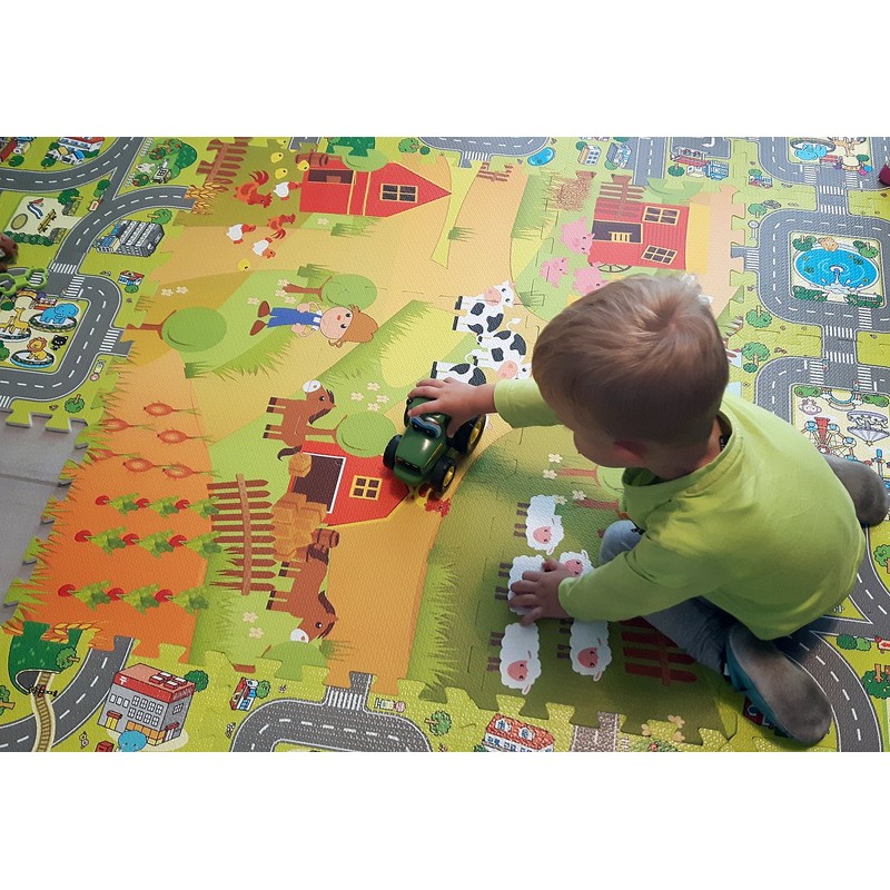 Brigamo Farm Puzzle Mat, 9-Piece Foam Mat, Tested for Harmful
