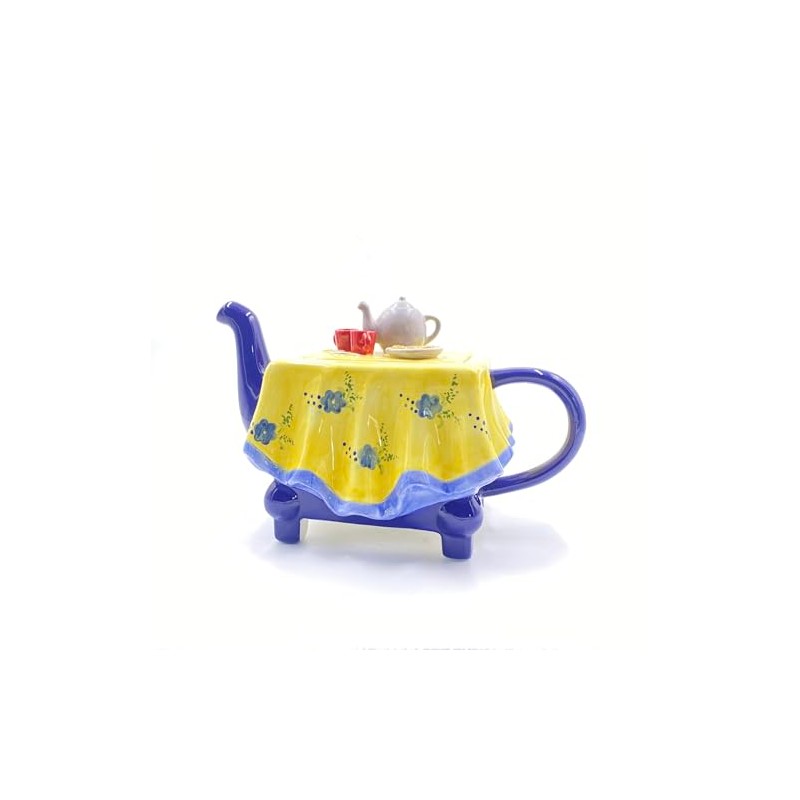 Jameson and Tailor Hand-Painted Light Ceramic Teapot Motif Set Table