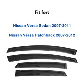 Immortal Group IG Window Visor for Nissan Versa Sedan 2007-2011 & Versa Hatchback 2007-2012, Rain Guard Tape-On Extra Durable Sun Wind Side Vent Window Deflector, 2008 2009 2010 2011