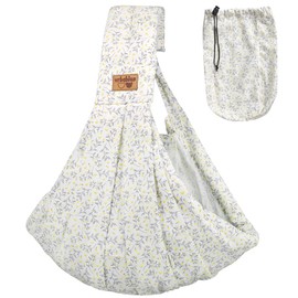 vrbabies Baby Sling Carrier Newborn, Adjustable Easy Wearing Baby Nursing Warp Sling, New Mom Dad Soft Cotton Baby Front Holder Carrier for Infant Toddler Life Travel Essential Gifts (Yellow Flower)