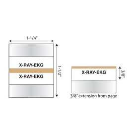 Tabbies Medical Chart Index Tabs "X-RAY - EKG" 1-1/4"W x 1/2"H, Tan, 100 Tab Inserts Per Pack (54543)