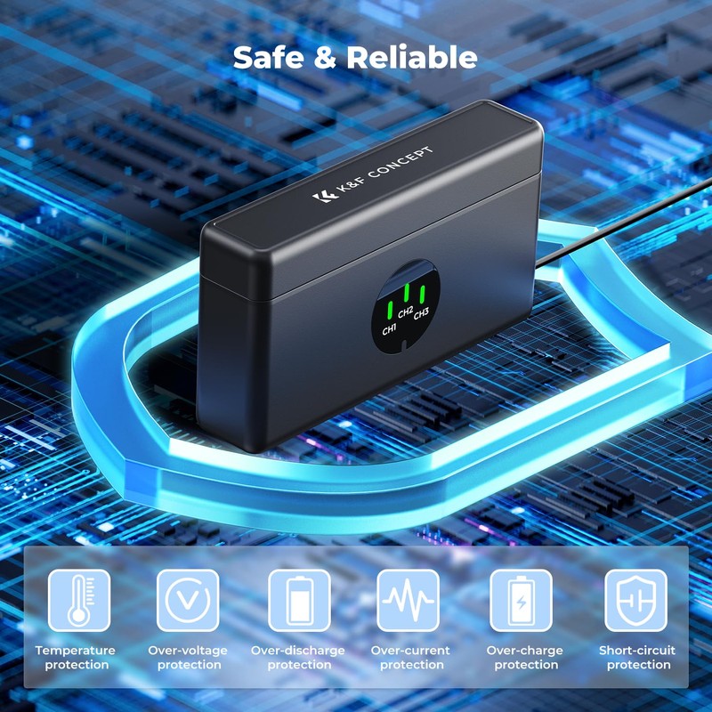 K&F CONCEPT OSMO 360 Battery Charger, 3-Slot Action 5 Pro