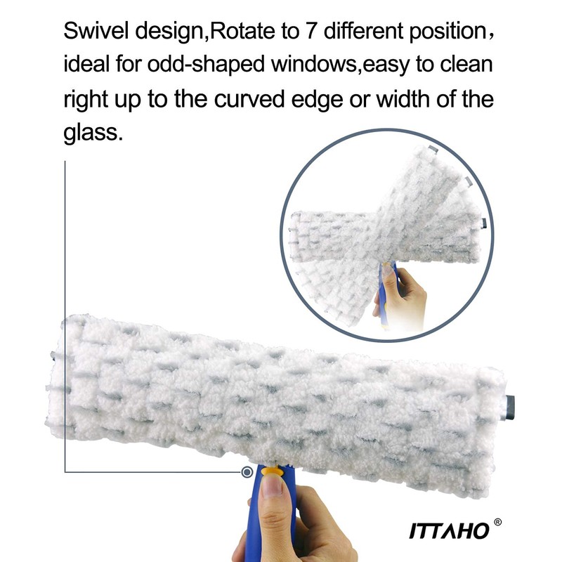 ITTAHO 53" Window Squeegee Cleaner, 2 in 1 Window Cleaning