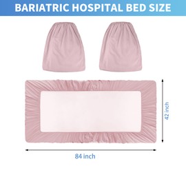 2 Pack Bariatric Hospital Bed Sheets - 42x80x12 Inch Deep Pocket Fitted Sheets for Oversized Medical & Bariatric Mattresses - Soft Knitted, Durable & Stretchable (Pink)
