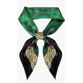 Bessy shop Silk Scarf, Large Square Scarves, Silk Neckerchiefs, Headscarves, Silk, Lightweight Silk Scarf, Bandana, Neckerchief, Headscarf, Elegant Scarf, Gift for Women, 90 x 90 cm, Green