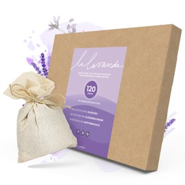 Lalavanda - 12 Lavender Bags Made of Cotton, 120 g Lavender Flowers, Effective Moth Protection for Wardrobes with Long-Lasting Freshness and Dust Protection