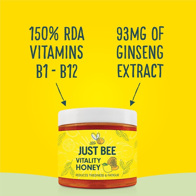 Vitality Honey with Ginseng, Lemon Extract & Vitamins B1-B12 for
