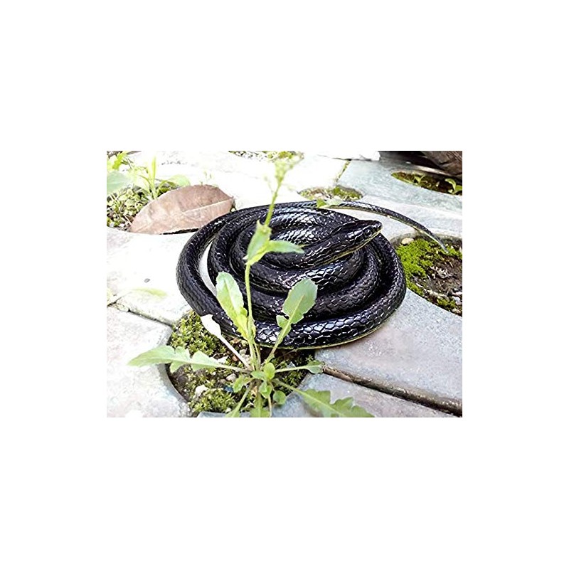 Brandon-super Realistic Rubber Black Snake 52 Inch Long Scare Toy