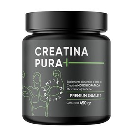 Creatina Monohidratada Micronizada de Alta Pureza | Met 5 Nutrition | Sin sabor y Sin olor | Bote de 450 gramos | Porciones para 3 meses (90 porciones)