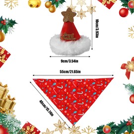 2 Pack Dog Bandana Christmas Set, Dog Bandana, Christmas Hat, Dog Bandana Bandana, Dog Bandana, Dog Bandana