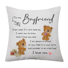 aligarian Boyfriend Cushion Cover Gifts from Girlfriend Love Gifts for Him Man Valentines Day Romantic Thanks Throw Pillow Cover Gifts for Lover Husband Birthday (Boyfriend)