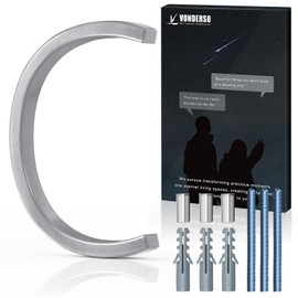 VONDERSO 5 Inch Floating House Numbers and Letters for Outside, Modern Metal Address Number C, with Weather Resistant Silver Powder Coating, No Fading (Glossy Silver)