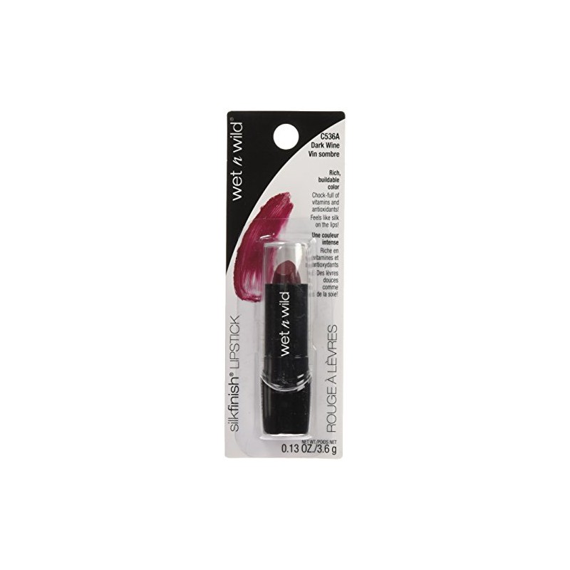 Wet n Wild Lipstick Silk Finish, Dark Wine, 3.5 g,