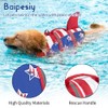 Baipesiy Dog Life Jacket, American Flag Ripstop Shark Dog Life