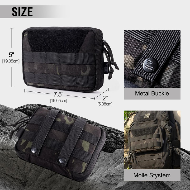 OneTigris MOLLE Pouch, Tactical Admin Pouch Belt EDC Tool Organizer