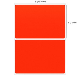 Hybsk 3 x 5 inch Rectangular Inventory Labels Permanent Fluorescent Color Code Organizer Labels (5 Colors)
