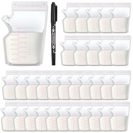 IKOPFLN Pack of 30 breast milk bags with marker, breast milk storage bags (250 ml)