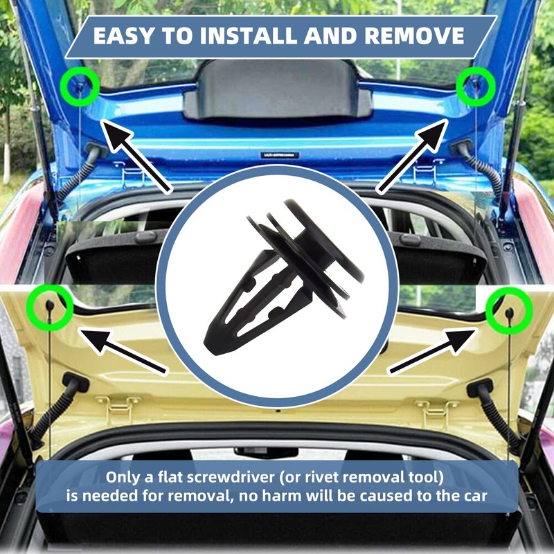 10 PCS Car Body Retainer Clips Set Tailgate Handle Rod